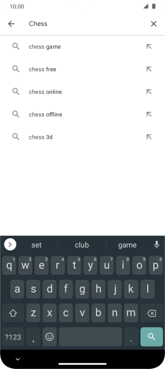 Key in the name or subject of the required app and press the search icon.