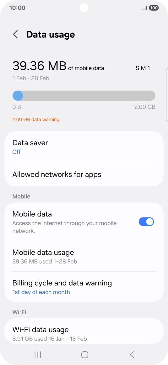 The total data usage is displayed.