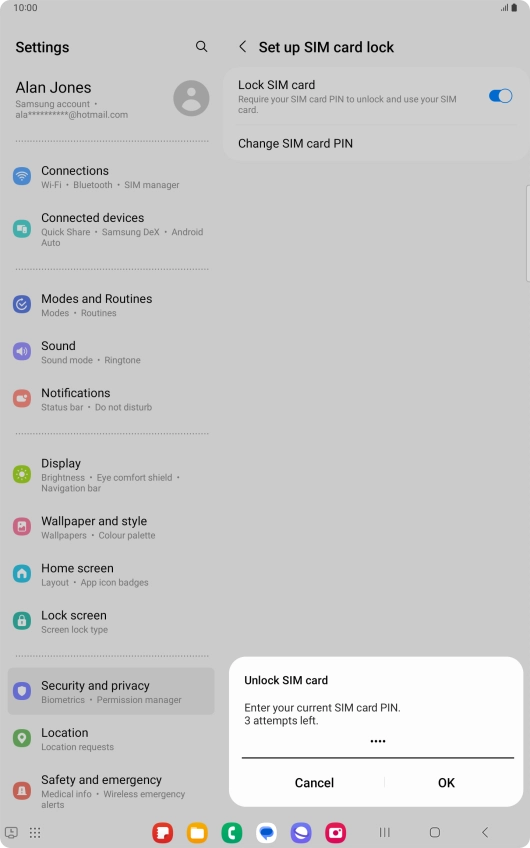 Key in your PIN and press OK. The default PIN is 1111.