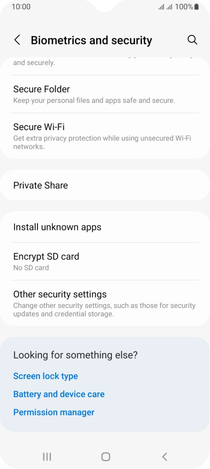 Press Other security settings.