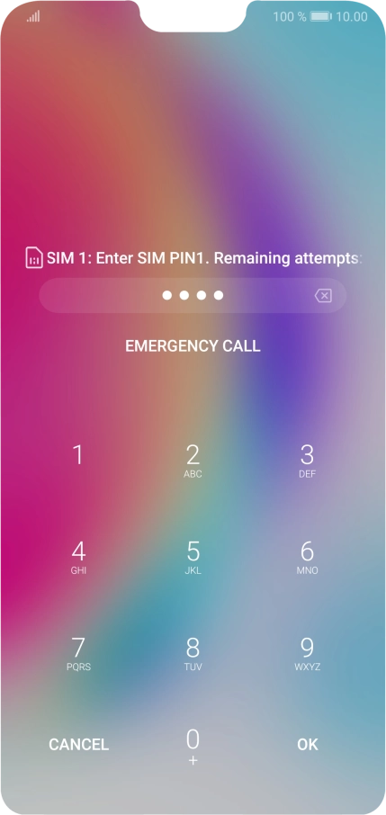 If you're asked to key in your PIN, do so and press OK. The default PIN is 1111.