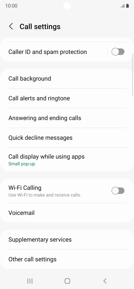 Press Supplementary services.
