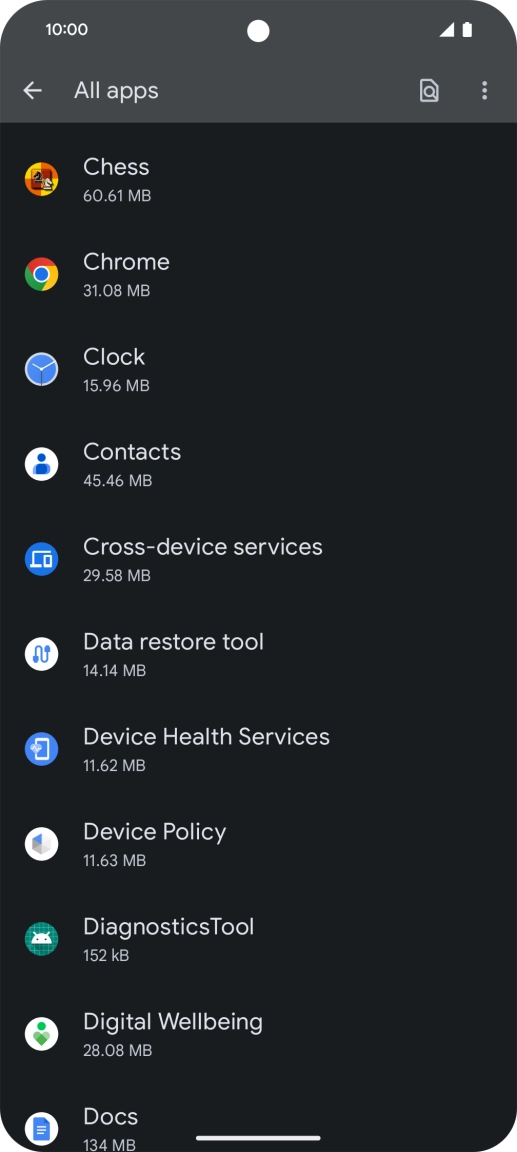 Press the required app.