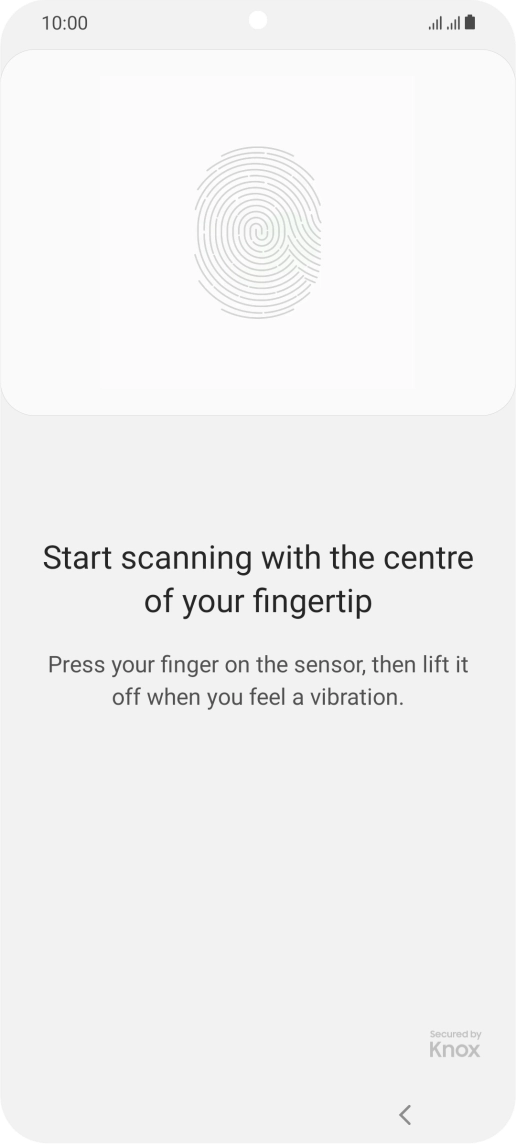 Follow the instructions on the screen to create the phone lock code using your fingerprint.