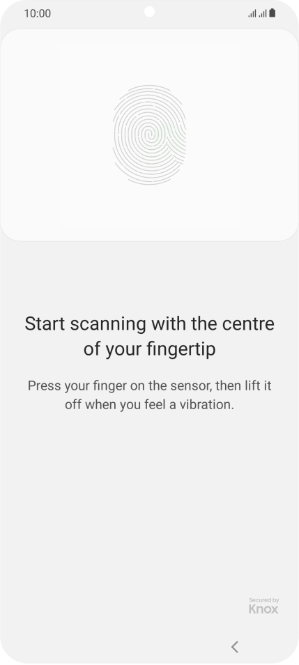 Follow the instructions on the screen to create the phone lock code using your fingerprint.
