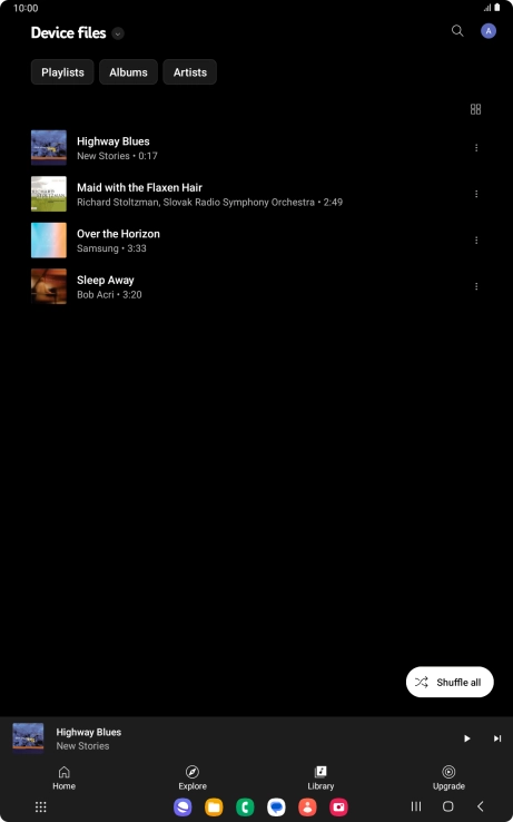 Press the required audio file.