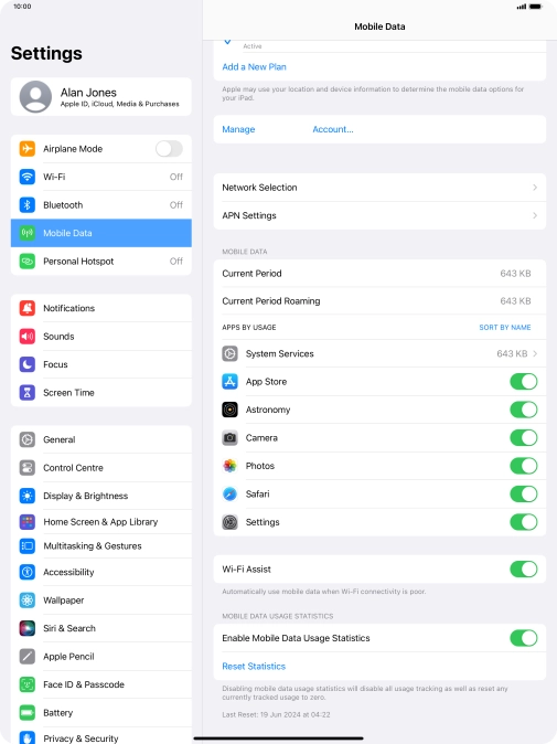 Press Personal Hotspot.
