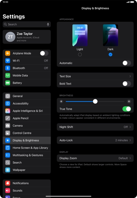 Press the indicator next to 