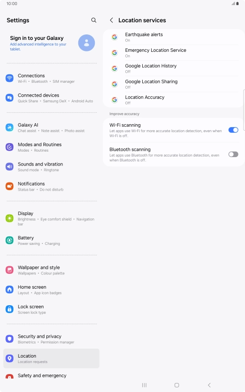 Press Location Accuracy.