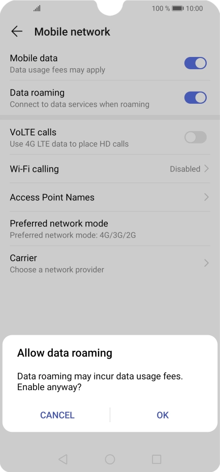 If you turn on the function, press OK.