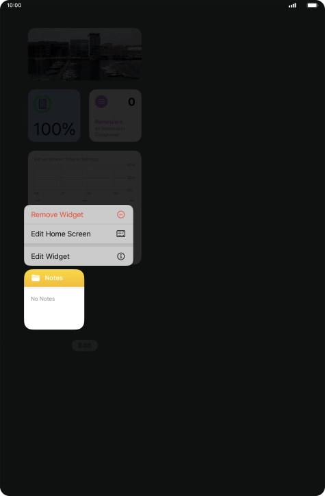 Press the required widget.