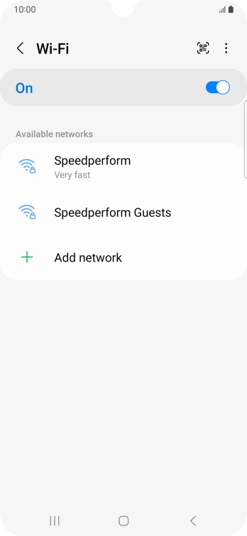 Press the required Wi-Fi network.