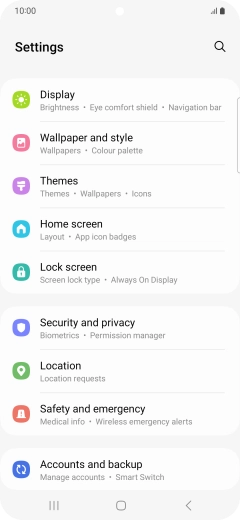 Press Security and privacy.