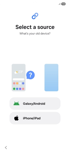 Press the required setting and follow the instructions on the screen to transfer the content from another phone.