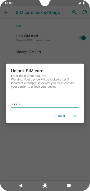 Key in your PIN and press OK. The default PIN is 1111.