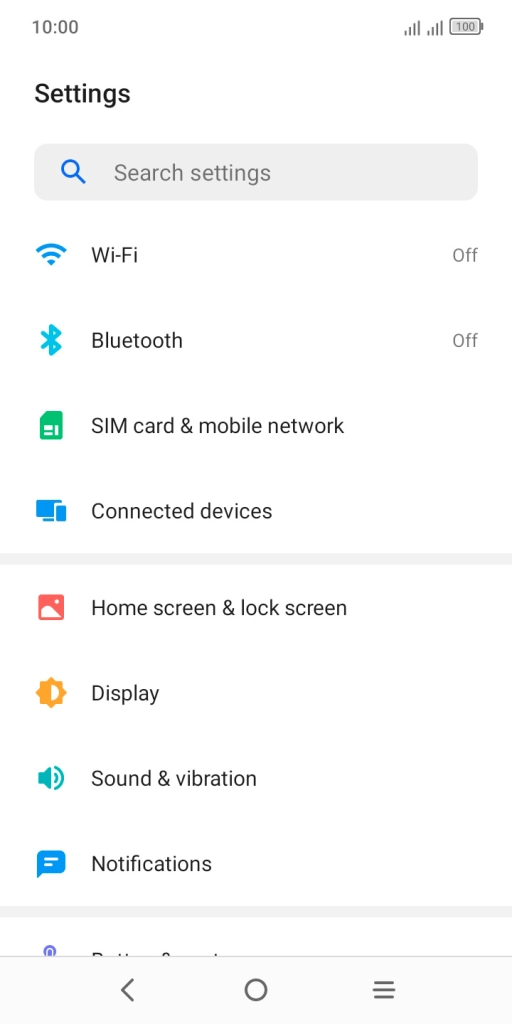 Press SIM card & mobile network.