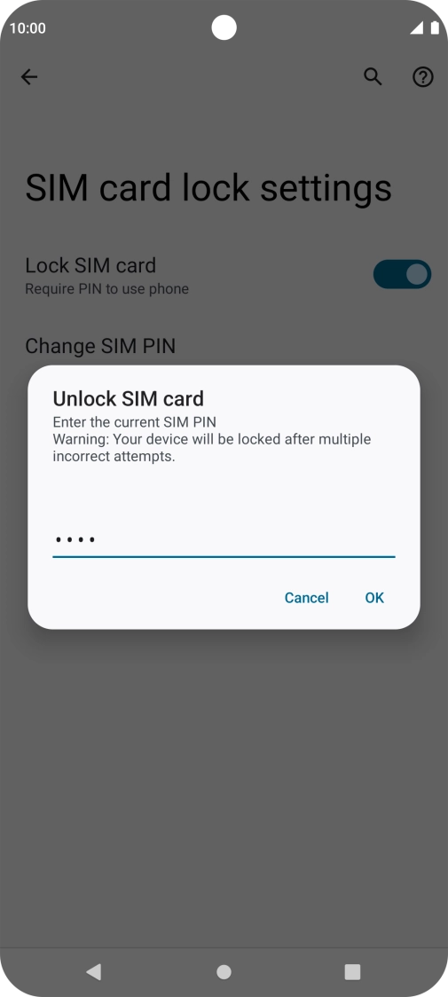 Key in your PIN and press OK. The default PIN is 1111.