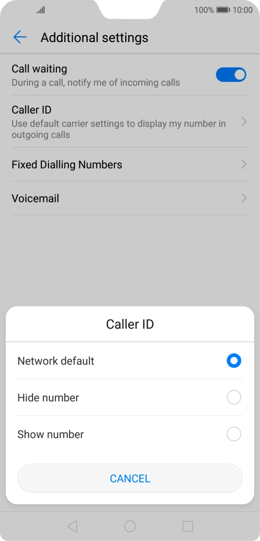 Press Show number to turn on caller identification.