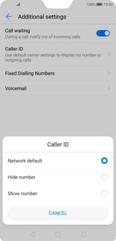 Press Show number to turn on caller identification.