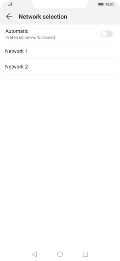 If you want to select a network automatically, press the indicator next to 