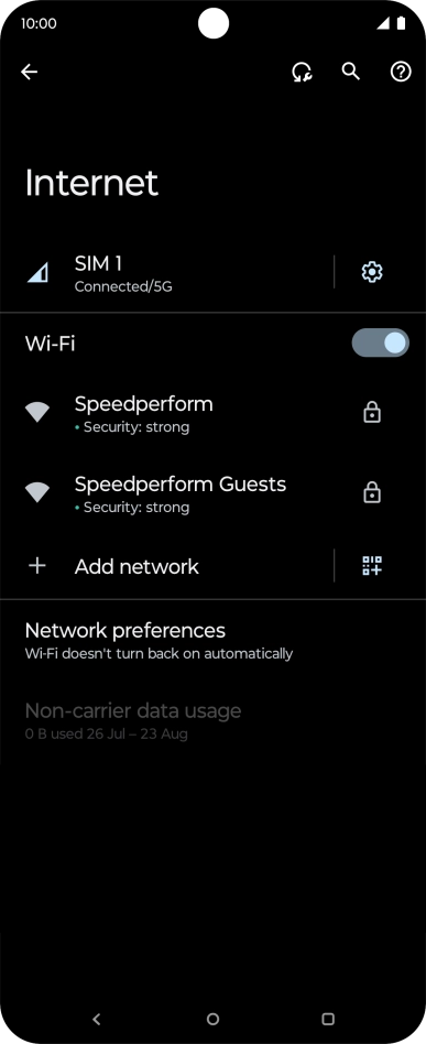 Press the required Wi-Fi network.