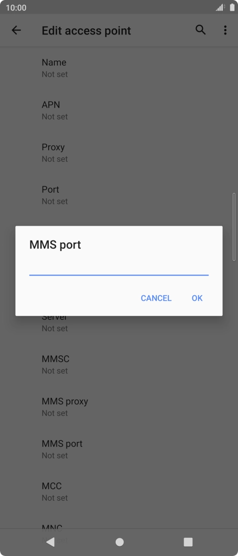 Key in 8080 and press OK.