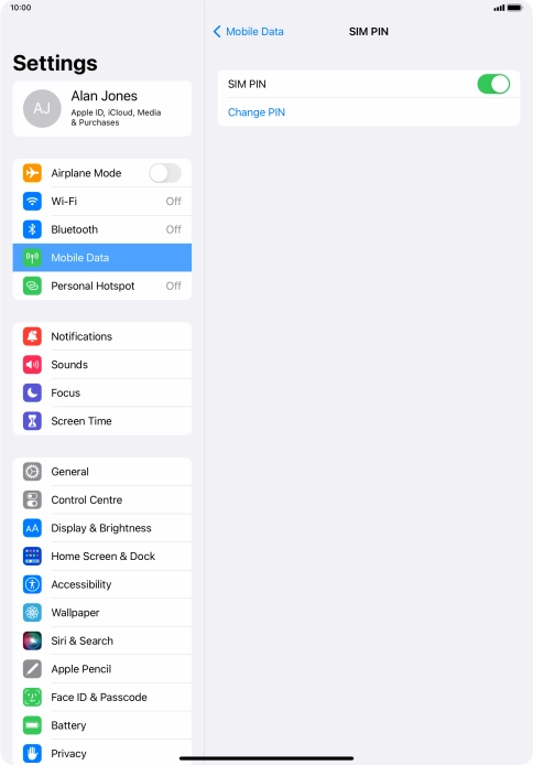 Press the indicator next to 