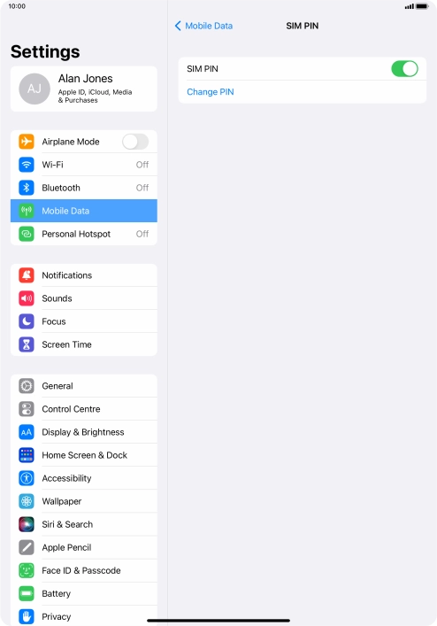 Press the indicator next to 