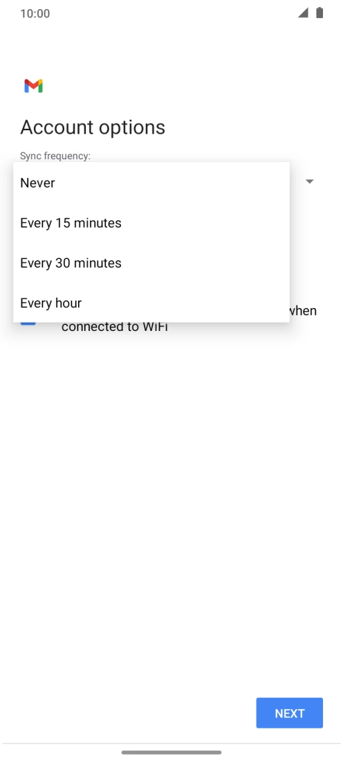 Press the required setting.