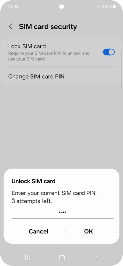 Key in your PIN and press OK. The default PIN is 1111.