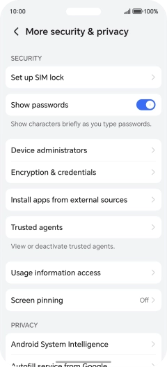 Press Set up SIM lock.