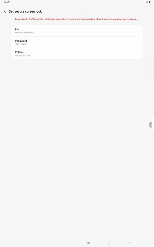 Press the required lock code and follow the instructions on the screen to create an additional lock code.