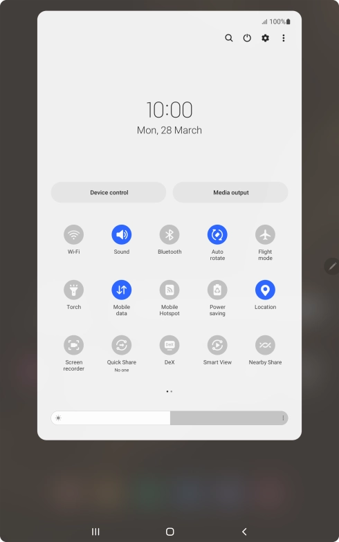 Press the settings icon.