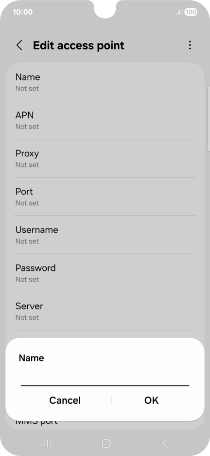 Key in EE Internet and press OK.
