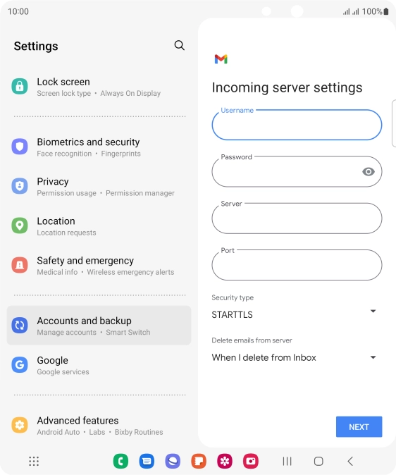 Press the field below 