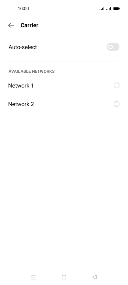 Press the required network.