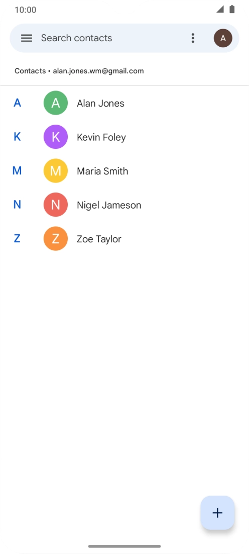 Press the new contact icon.