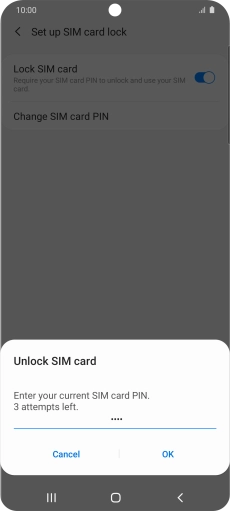 Key in your PIN and press OK. The default PIN is 1111.