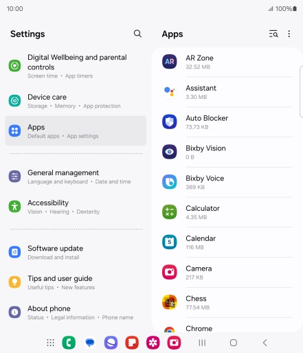 Press the required app.