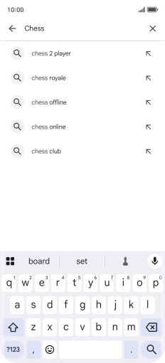 Key in the name or subject of the required app and press the search icon.