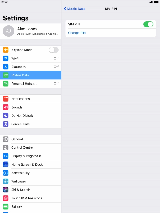 Press the indicator next to 