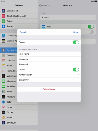 Press the indicator next to 