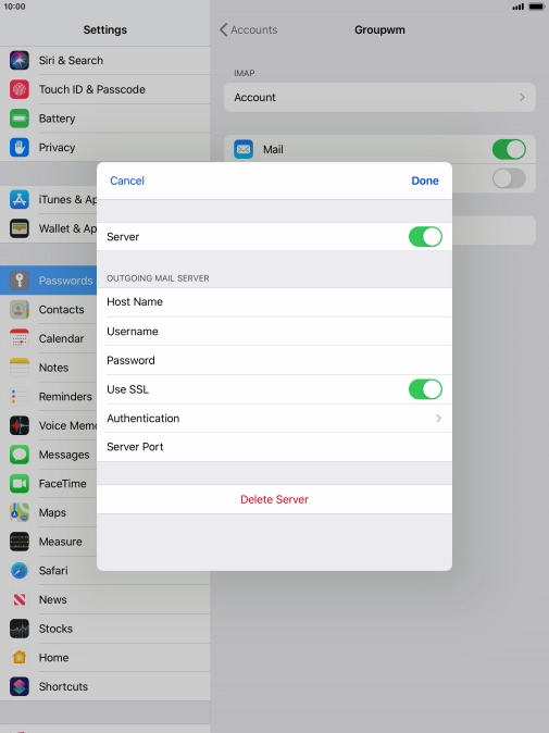 Press the indicator next to 
