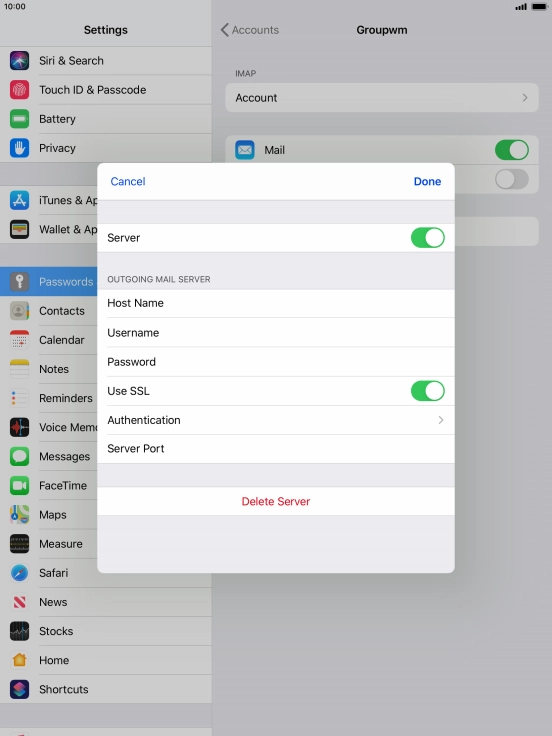 Press the indicator next to 