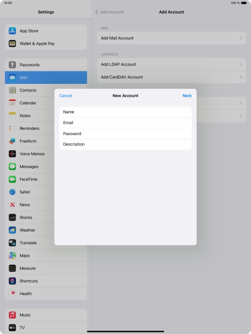 Press Description and key in the required name.