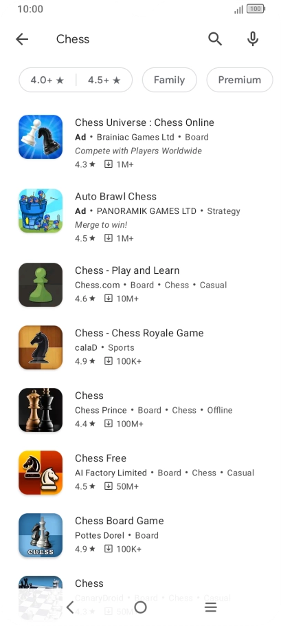 Press the required app.