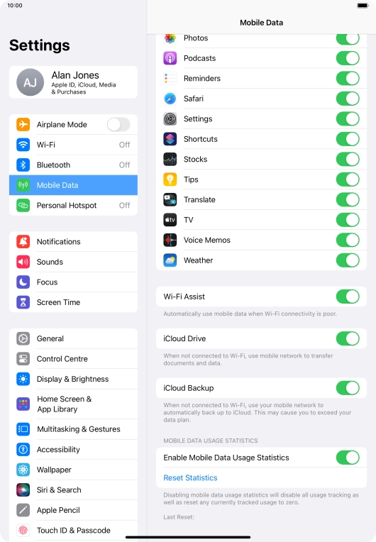 Press the indicator next to 