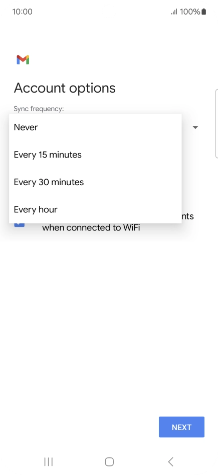 Press the required setting.