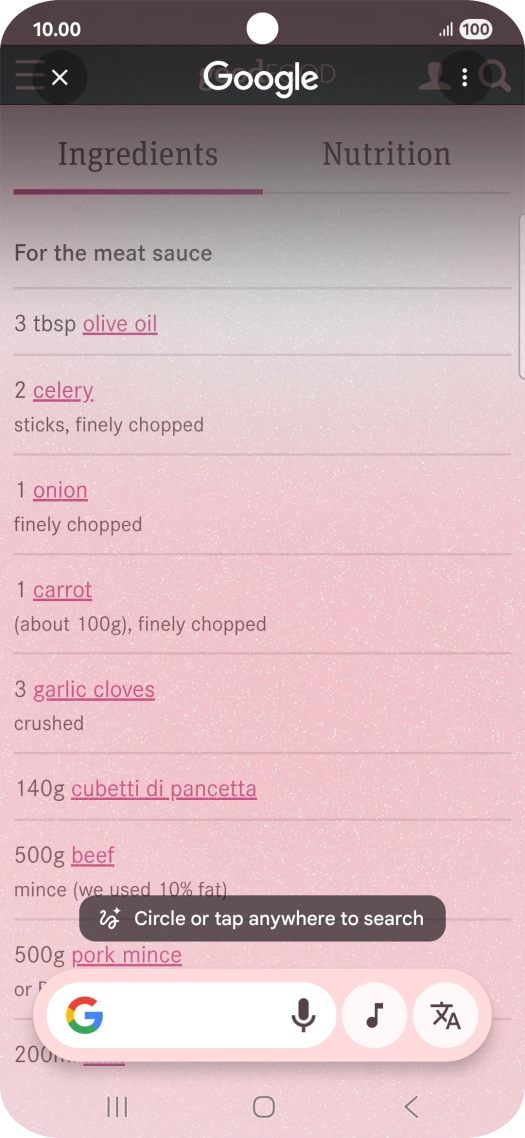 Press the translation icon.