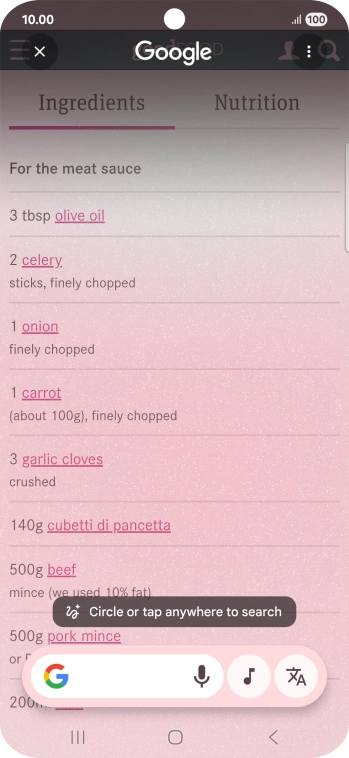 Press the translation icon.